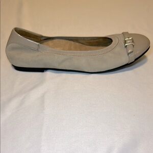 NEW Vionic Neva Taupe Tan Slip On Buckle Suede Women's Flats Size 9